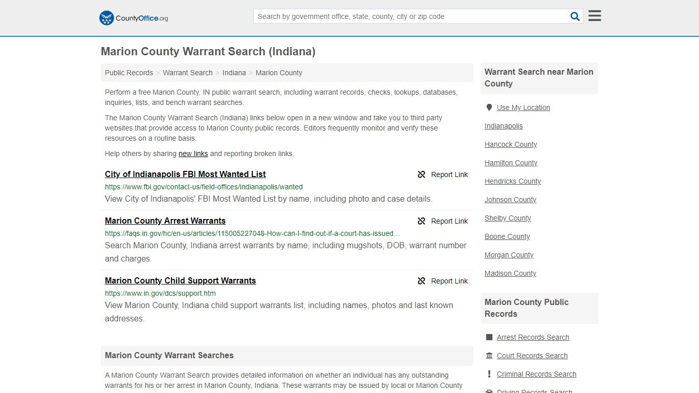 Warrant Search - Marion County, IN (Warrant Checks & Lookups)